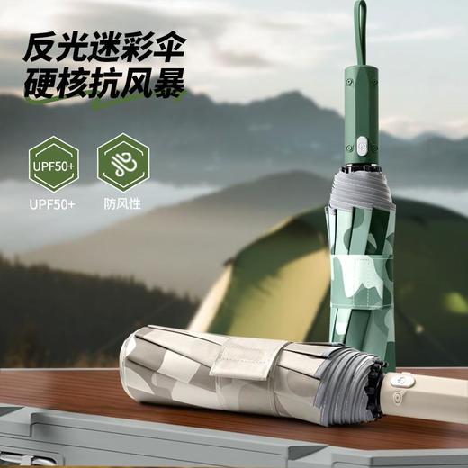 【户外晴雨自动伞系列】新款10骨三折280t碰击布自动反向迷彩数码印刷商务自动晴雨伞ph 商品图2