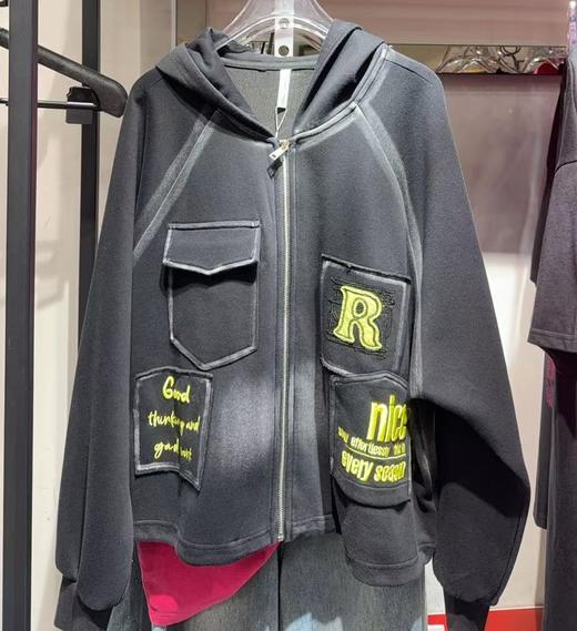 NC撞色图案连帽卫衣式外套60116（黑）春季261050040321 商品图0