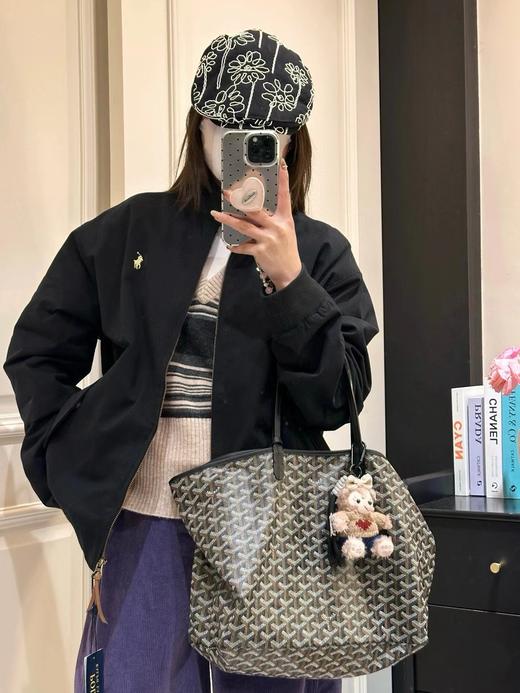 F0304113纯色刺绣Logo拉链哈林顿夹克男款黑色老钱风老干部外套 商品图0