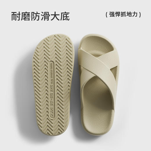 朴西悦木居家凉拖夏季厚底耐磨防滑简约交叉带时尚潮流外穿一脚蹬 商品图2