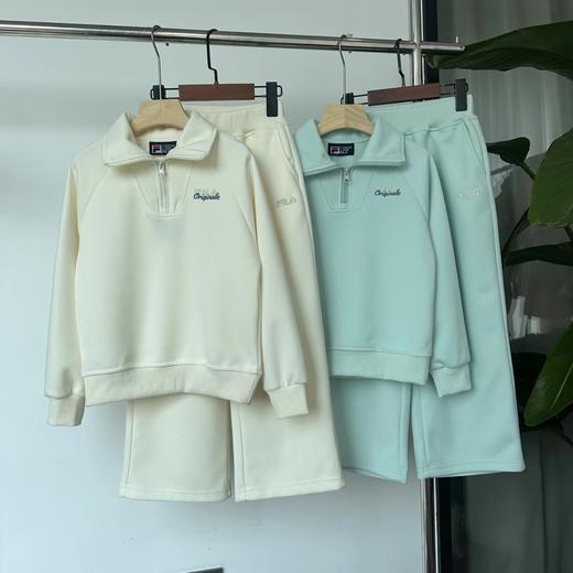 F030436春季半拉链正肩卫衣+直筒裤套装可立领可翻领清爽舒适儿童套装 商品图0