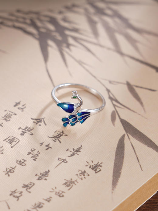 子佩集S925银【琳琅雀舞】戒指【YH08400037-3】纯银花丝珐琅彩2410 商品图3