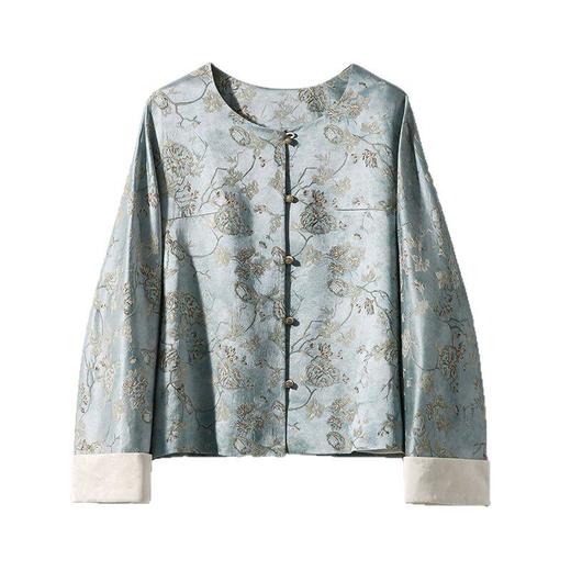 「预售」「自」全新升级【铂金会员661/天猫899/差价238】(04158)洛诗琳新中式真丝羊毛提花外套2026春季气质显瘦国风上衣 商品图4