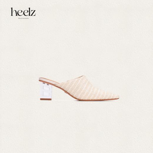 heelz设计师鞋履 | H 水晶跟拉菲草穆勒鞋 6公分 商品图0