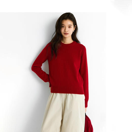 【百年难遇捡漏价！100%纯羊毛一线成衣圆领羊毛衫】抗起球 不变形 绒感细腻不扎 上身又轻又暖 百搭显瘦 高密编织 弹软而不勒 商品图6