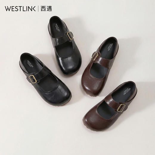 【限时秒杀】西遇复古玛丽珍鞋女2026春季新款内增高浅口单鞋软底两穿小皮鞋子V0166227 商品图4