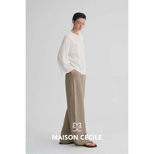 MAISON CECILE三色|莱赛尔棉立体裁剪分割设计松弛百搭显瘦弧形裤 商品图4