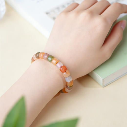 天然玛瑙玉髓手串直切天然彩色多宝糖果色彩虹小众单圈礼物 商品图2