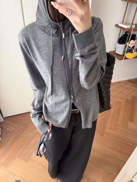 DYJ5602羊毛拼接帽衫 商品图3