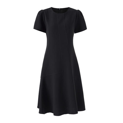 「高货wl」全新升级【铂金会员349/天猫469/差价120】(01521)洛诗琳气质短袖修身连衣裙2026春夏新款通勤收腰显瘦A字裙 商品图4