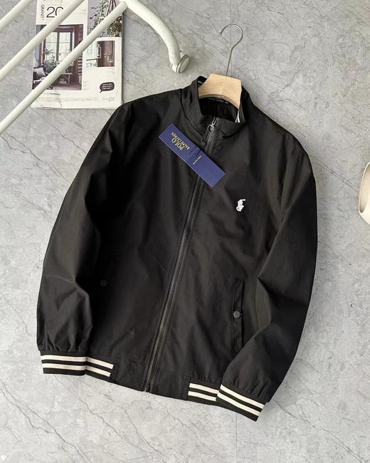 F030402简约大气男女胸前刺绣logo休闲立领有型显瘦夹克外套 商品图2