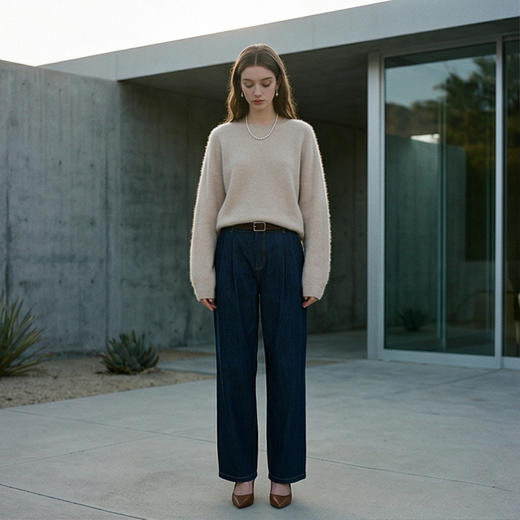 PALUOPO/PL圆领厚款羊绒衫/ET255200R/约重300g帕罗 商品图9