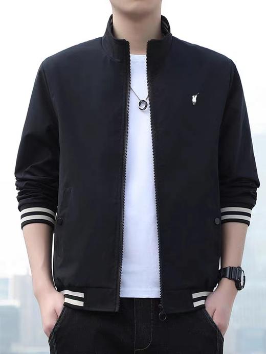 F030402简约大气男女胸前刺绣logo休闲立领有型显瘦夹克外套 商品图8