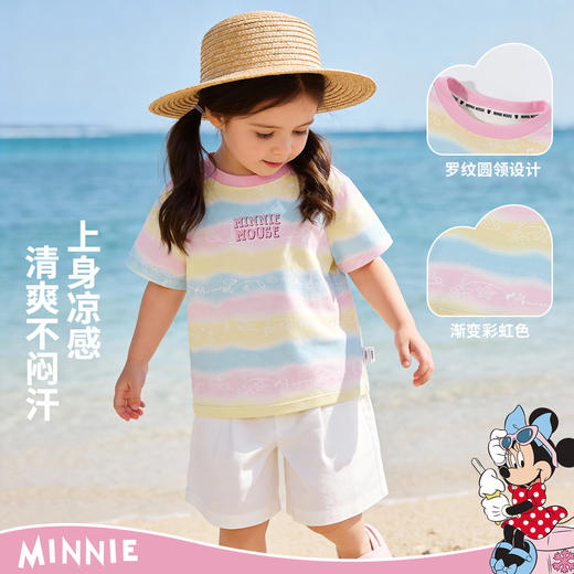 迪士尼夏日多巴胺女童夏季短袖T恤ZD2FS021 商品图3