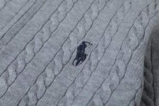 F0304129小马刺绣半拉链立领纯色麻花针织毛衣男女同款 商品图11