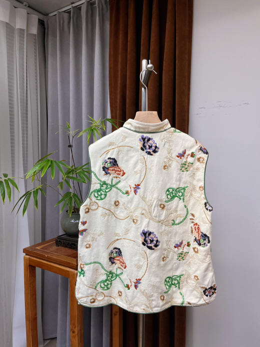 原单重磅重工亮片中式风碰撞马甲背心外套 商品图2