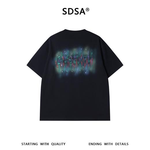 26T58SDSA男装2026新款美式复古t恤重磅棉宽松领口涂鸦设计感短袖 商品图4