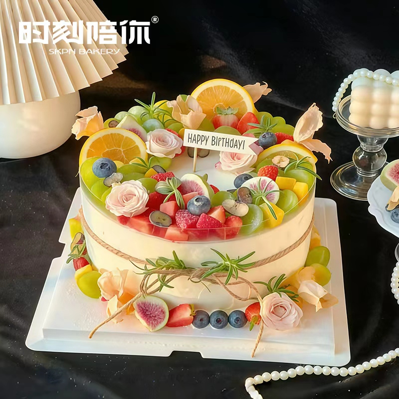 花野春甜 多巴胺田园风鲜果生日蛋糕