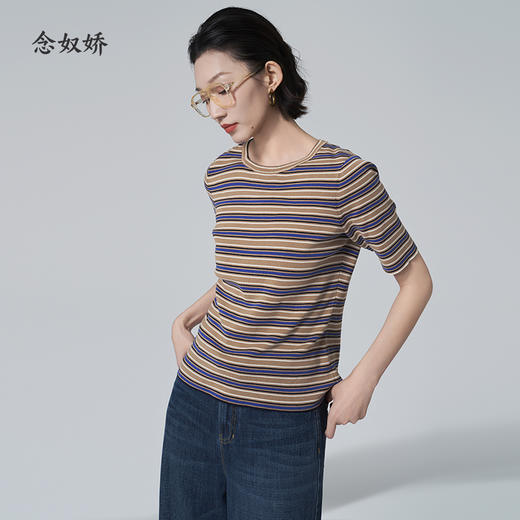 【商场同款】CNK6364 “ 复古条纹毛衫 ” 点亮搭配 职场好物短袖T恤 商品图13