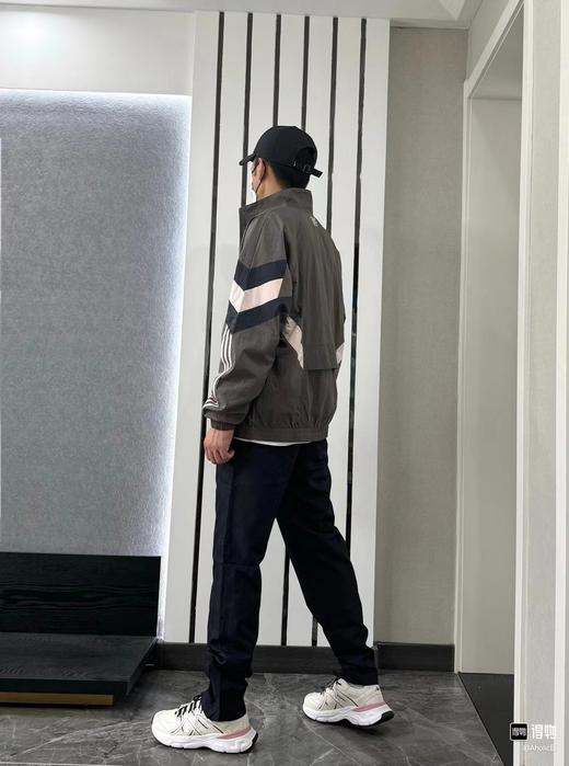 F030418男款LOGO拼色条纹立领夹克复古跑步休闲百搭单面风衣外套 商品图2