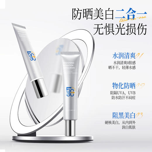 美白隔离防晒霜50+++防紫外线轻薄肤感清爽不油腻高倍防晒乳新款新品 商品图0