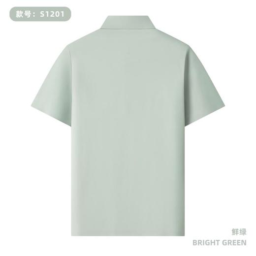 195g 100支丝光长绒棉纯色二级贴胶布领短袖polo衫  ZT-S1201# 商品图7