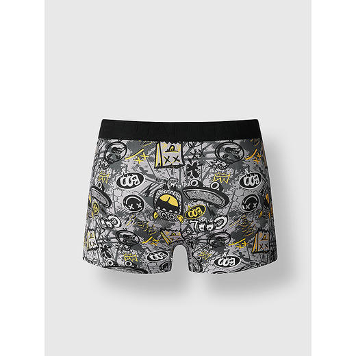 GXG男士内裤【3条装】莫代尔棉质灰色搞怪涂鸦印花内裤男 25年春夏热卖 商品图2