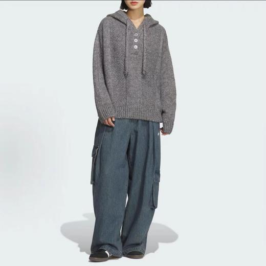 F030426套头连帽针织纽扣帽衫情侣男女同款针织柔软百搭毛衣 商品图8