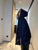 F0304124早秋新品藏青格纹法兰绒男女日常通勤穿搭连帽衬衫外套 商品缩略图9
