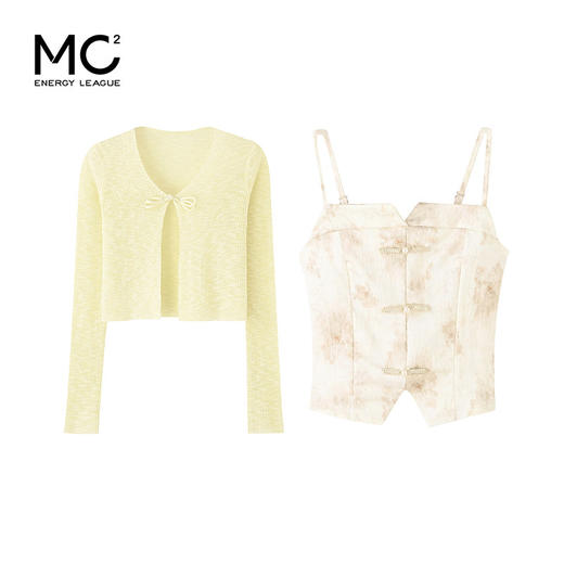 mc2针织开衫+国风辣妹吊带背心两件套女夏季新款时尚温柔气质 商品图4