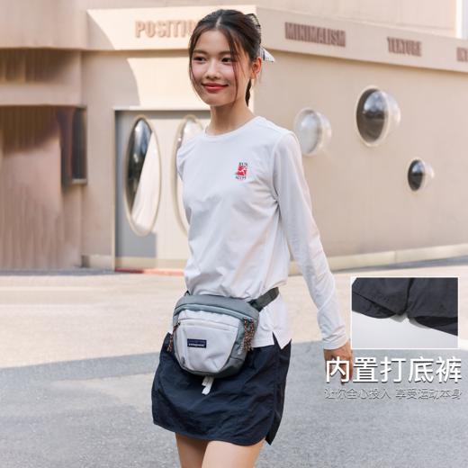 录士LUSHISI风日运动短裙A字抽绳拼接防走光羽毛球裙内置打底裙子 商品图2