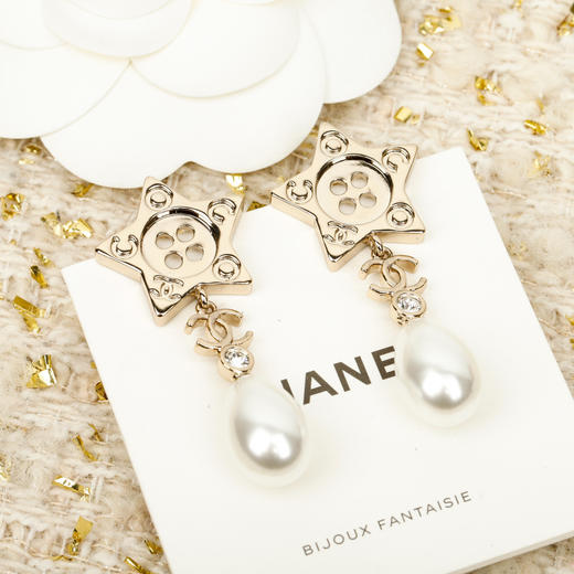 小香 纽扣五角星珍珠耳环（XTY） 商品图4