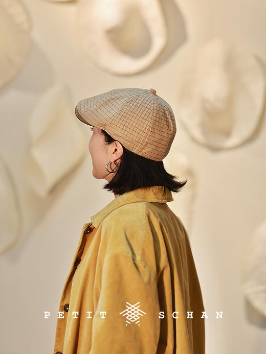 PETIT SCHAN小闪 #096 Sherlock Holmes 福尔摩斯 棉混纺断点提花坑条鸭嘴帽前进帽 商品图1