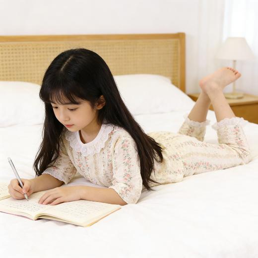 【女童睡衣39/套】儿童春秋夏长袖薄款家居服女孩宝宝时光棉韩版空调服套装聚 商品图1