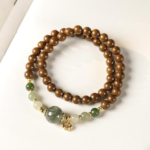 预售【梨云·鹅梨帐中香双圈合香珠手串】敦煌福泽鹅梨合香珠和田玉绿发晶如意手链串珠女中草药材文玩手饰手串 商品图9