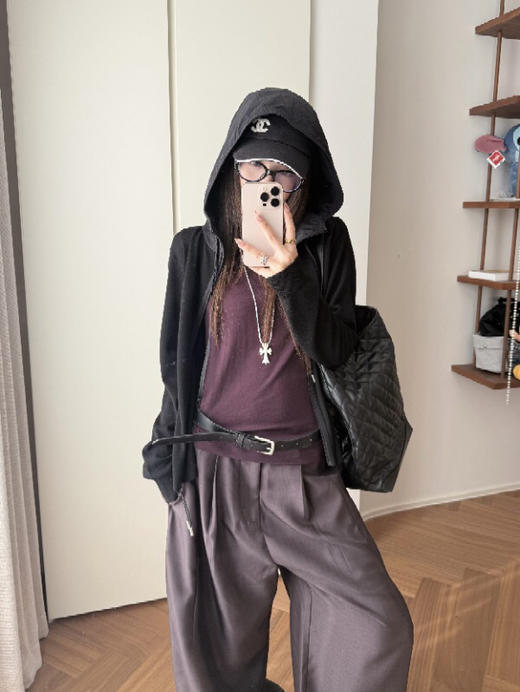 DYJ5602羊毛拼接帽衫 商品图1