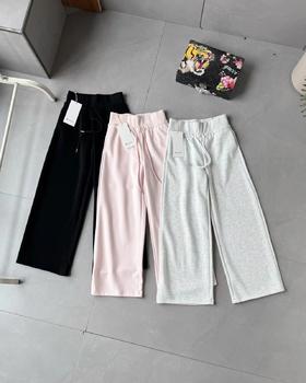 F030465新款休闲运动腰部抽绳设计瑜伽裤便捷百搭中腰阔腿卫裤