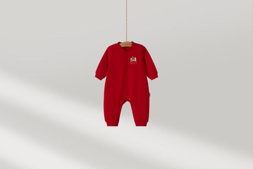 拉比童衣i5-4喜庆全开连体衣红色LYAB103311 商品图0