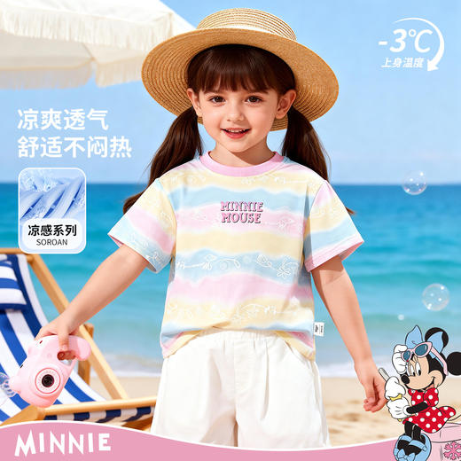 迪士尼夏日多巴胺女童夏季短袖T恤ZD2FS021 商品图6