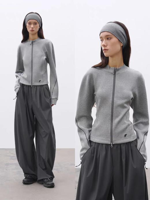 半圆/C61280197/立体包针刺绣工艺小立领合体t恤 商品图0