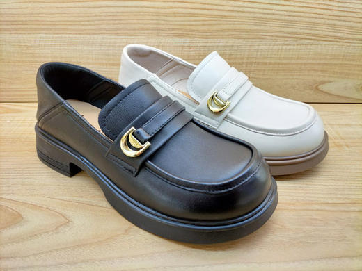 春季豪行新款通勤女鞋24138875时尚低跟乐福真皮休闲单鞋正品 商品图4