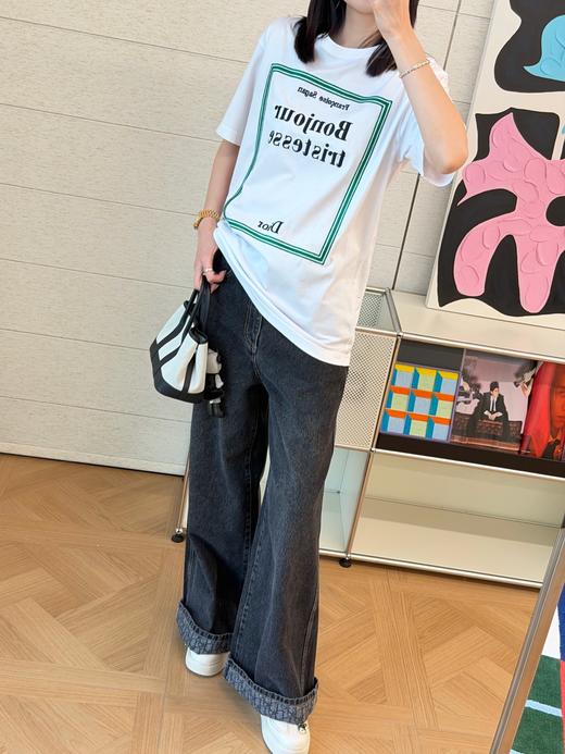 新款迪奥白色短袖刺绣T恤 商品图3