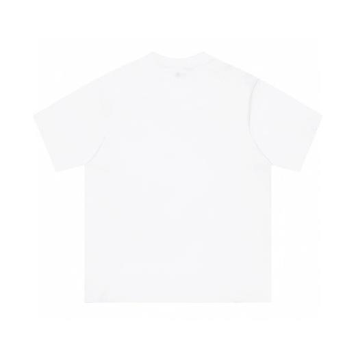 F0304116黑色小爱心刺绣圆领日常百搭双纱面料情侣短袖T恤 商品图6