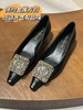 优雅时髦国风小尖头猫跟鞋 双色牛皮鞋面；里垫 羊皮柔软舒服不磨脚 复古气质摩登，3cm跟高上脚软糯久走不累👍 简约金属方扣低调显贵，越看越有品味！ 商品缩略图2