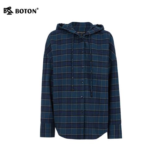 波顿女士三季格纹连帽衬衣｜宽松落肩廓形，穿出日常慵懒感LS167126 商品图6