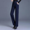 新款窄版直筒阔腿裤女秋冬季大码休闲裤中年妈妈裤子外穿 商品缩略图3