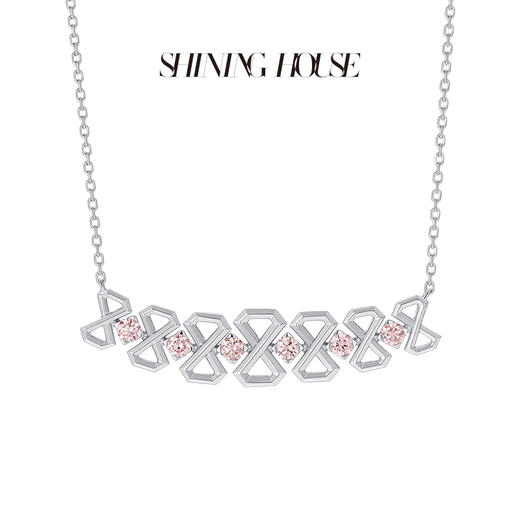 lucky·永恒之环系列ShiningHouse[培育]18k金钻石项链 粉钻 圆钻形人工真钻人造钻石K金项链可调节时尚钻石项链悦己送礼臻选【此商品不支持7天无理由退货退款】预计3日发货 商品图2