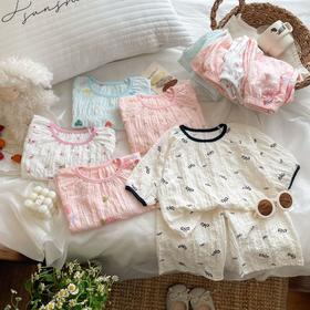 【秒杀】【儿童新款七分裤家居服】儿童新款家居服潮酷爆款新款儿童居家韩版洋气可爱套装