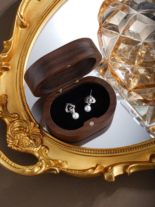 子佩集【怦然珍爱】银S925珍珠惜王妃耳钉【QJED015】双色爱心可打开2602 商品图7