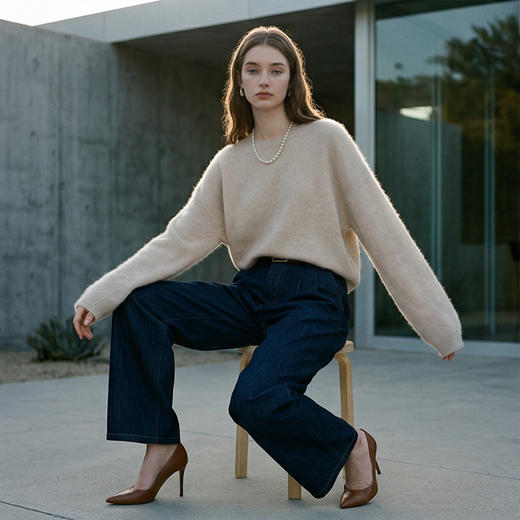 PALUOPO/PL圆领厚款羊绒衫/ET255200R/约重300g帕罗 商品图11